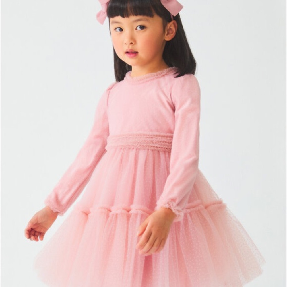Size 7 Girls Abel & Lula Elegant Pink Kids Formal Dress
